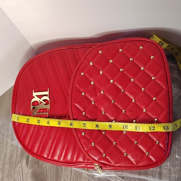 BADGLEY MISCHKA Red And Gold Pocket Studded Backpack main image 8